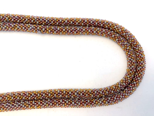 Knitted Rope Necklace - Gold Variegated