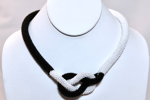 Hand in Hand Necklace - Black & White