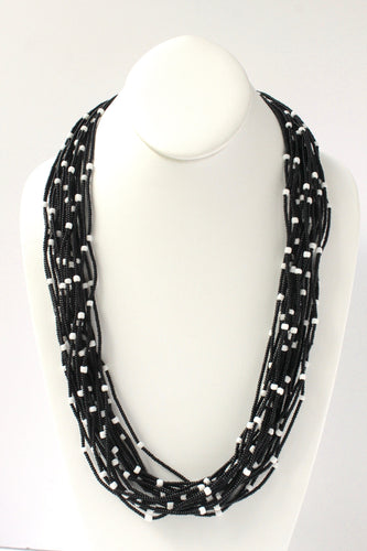 20 Strand Necklace - Black & White