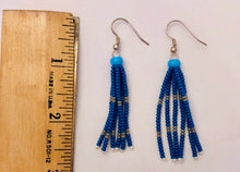 Load image into Gallery viewer, Tassel Earrings - Blue &amp; Gray