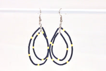 Load image into Gallery viewer, Teardrop Earrings - Navy &amp; Yellow