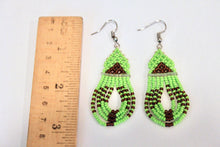 Load image into Gallery viewer, Woven Dangling Earrings - Bright Green