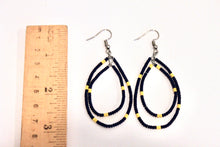 Load image into Gallery viewer, Teardrop Earrings - Navy &amp; Yellow