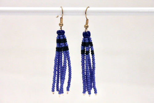 Tassel Earrings - Blue & Black