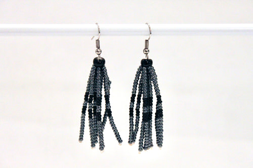 Tassel Earrings - Pewter