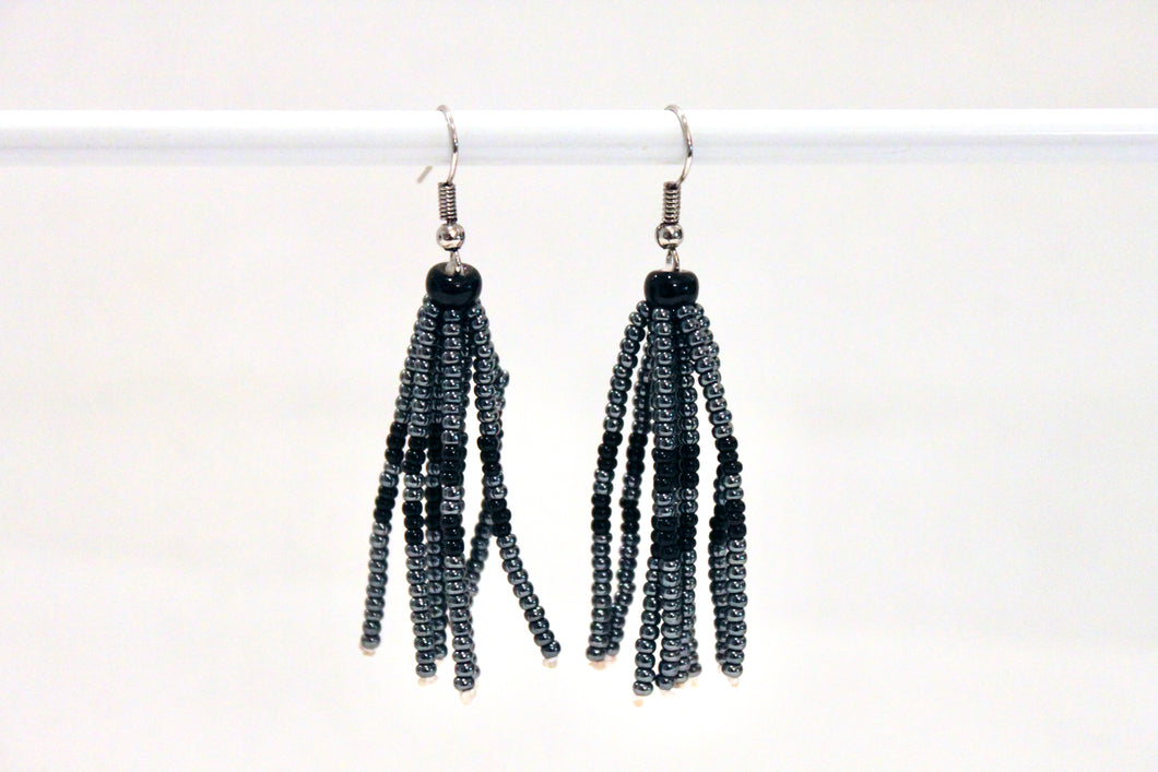 Tassel Earrings - Pewter