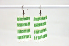 Load image into Gallery viewer, Taposa Earrings - Green &amp; White