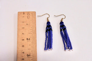 Tassel Earrings - Blue & Black