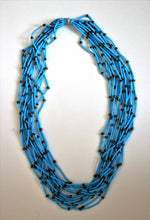 Load image into Gallery viewer, 15 Strand Necklace - Aqua &amp; Brass