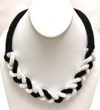 Load image into Gallery viewer, Hand in Hand Braided Necklace - Black &amp; White