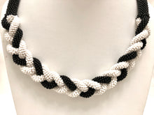 Load image into Gallery viewer, Hand in Hand Braided Necklace - Black &amp; White