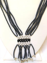 Load image into Gallery viewer, Small Geometric Shilluk Necklace - Pewter, Black &amp; White