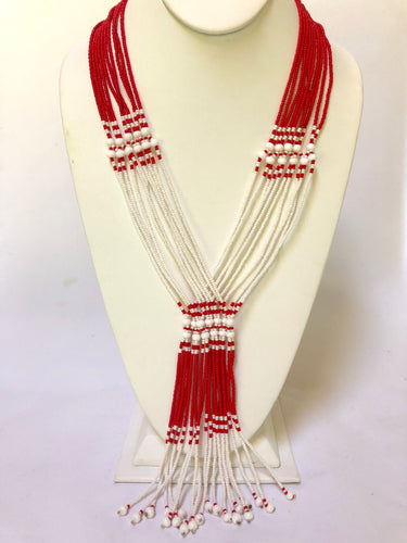 Murle Necklace - Red & White II