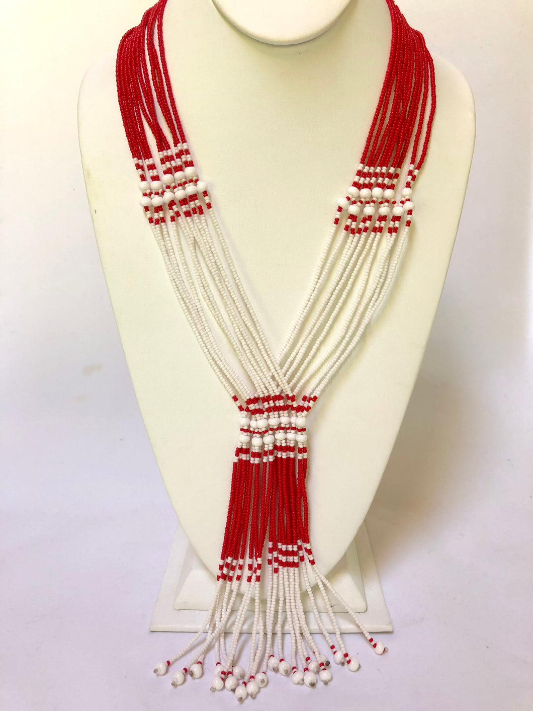 Murle Necklace - Red & White II