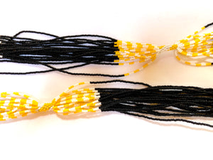 Mundari Twist Necklace - Black, Yellow & White