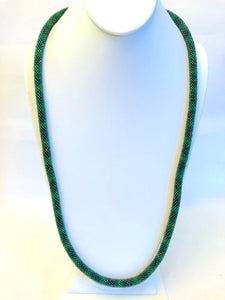 Knitted Rope Necklace - Iridescent Green