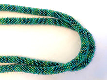 Load image into Gallery viewer, Knitted Rope Necklace - Iridescent Green