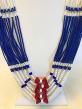 Load image into Gallery viewer, Blue &amp; White Statement Necklace