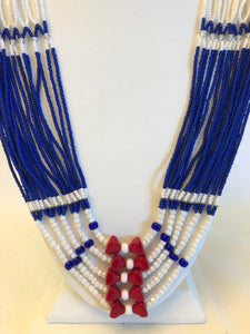 Blue & White Statement Necklace