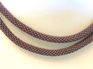 Knitted Rope Necklace - Light Plum