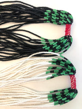 Load image into Gallery viewer, Mundari Twist Necklace - Black, White &amp; Green