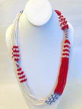 Load image into Gallery viewer, Mundari Twist Necklace - Red, White &amp; Blue