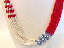 Load image into Gallery viewer, Mundari Twist Necklace - Red, White &amp; Blue