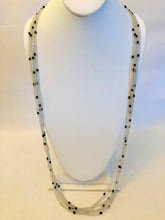 Load image into Gallery viewer, 5 Strand Long Necklace -  Clear &amp; Black