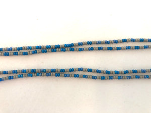 2 Strand Long Necklace - Gray & Blue