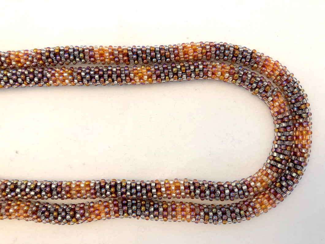 Knitted Rope Necklace - Sparkle Gray & Gold