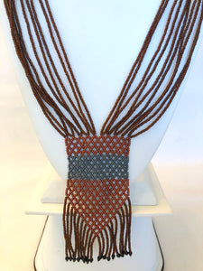 Geometric Shilluk Necklace - Copper & Pewter