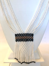 Load image into Gallery viewer, Geometric Shilluk Necklace - White &amp; Black