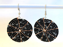 Load image into Gallery viewer, Disk Earrings - Black &amp; Pewter