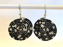 Load image into Gallery viewer, Disk Earrings -Black &amp; Clear
