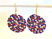 Load image into Gallery viewer, Disk Earrings - Red, Black, Blue &amp; White