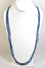 Load image into Gallery viewer, 5 Strand Long Necklace - Steel Blue &amp; Gray II