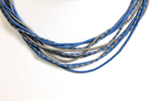 Load image into Gallery viewer, 5 Strand Long Necklace - Gray &amp; Steel Blue II