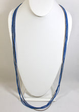 Load image into Gallery viewer, 5 Strand Long Necklace - Steel Blue &amp; Gray IV