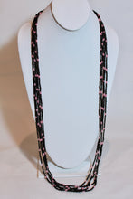 Load image into Gallery viewer, 5 Strand Long Necklace - Black &amp; Pink