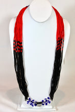 Load image into Gallery viewer, Mundari Twist Necklace - Black, Red, White &amp; Royal Blue