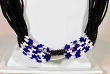 Load image into Gallery viewer, Mundari Twist Necklace - Black, Red, White &amp; Royal Blue