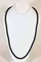 Load image into Gallery viewer, Knitted Rope Necklace - Black &amp; Pewter