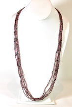 Load image into Gallery viewer, 5 Strand Long Necklace - Mauve &amp; Black