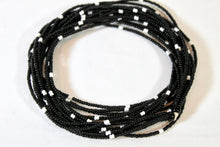 Load image into Gallery viewer, 5 Strand Long Necklace - Black &amp; White