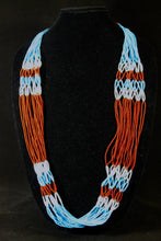 Load image into Gallery viewer, Balanda Necklace / Waistbeads - Aqua, Brown &amp; White