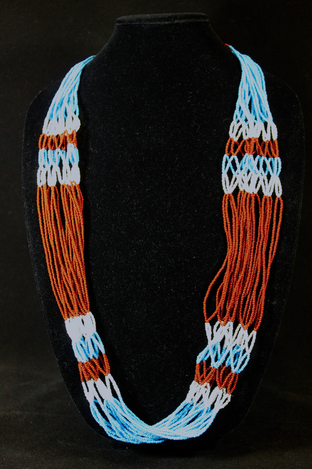 Balanda Necklace / Waistbeads - Aqua, Brown & White