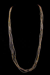 5 Strand Long Necklace - Gold