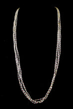 Load image into Gallery viewer, 5 Strand Long Necklace - Lime Green, Clear &amp; Copper