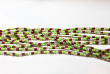 Load image into Gallery viewer, 5 Strand Long Necklace - Lime Green, Clear &amp; Copper