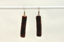 Load image into Gallery viewer, Knitted Column Earrings - Dark Brown